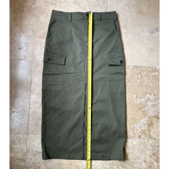 Jason Wu Utility Maxi Cargo Skirt Size M Front Slit Green Minimalist, Street - Picture 6 of 9